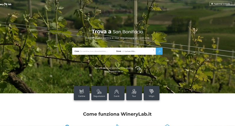 Winery Lab - Direcovery dedicata alle cantine vitivinicole italiane
